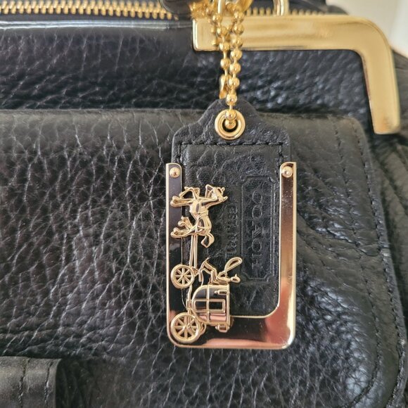 Coach Madison Pinnacle Pebbled Leather Lily Satchel | Legacy Collection | Black - Picture 7 of 10